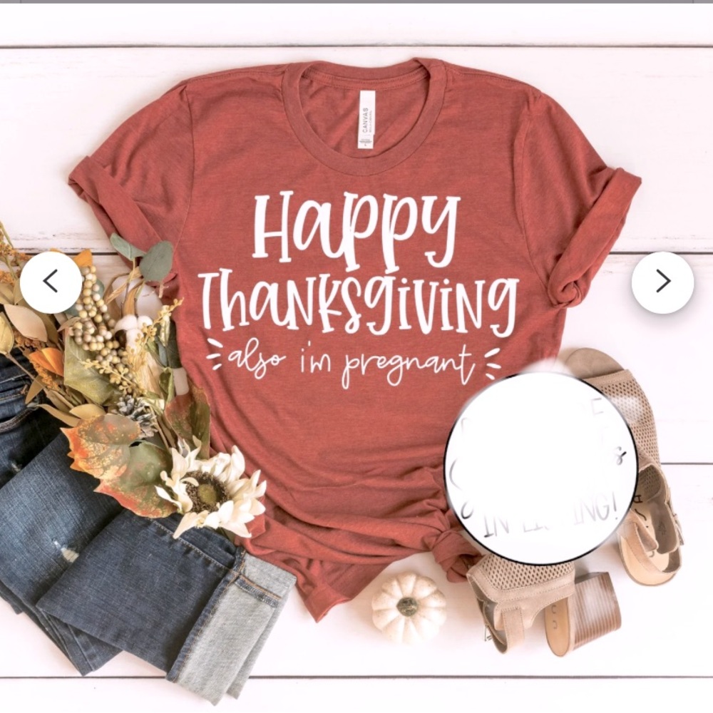thanksgiving pregnancy announcement shirt